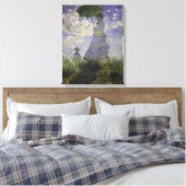 Vrouw met Parasol van Claude Monet, Vintage Kunst Canvas Afdruk (Insitu (Slaapkamer))
