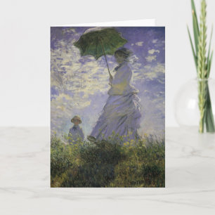 Vrouw met Parasol van Claude Monet, Vintage Kunst Kaart