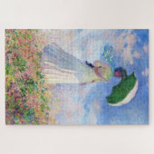 Vrouw met Parasol veranderde in rechter monet vibr Legpuzzel (Horizontaal)