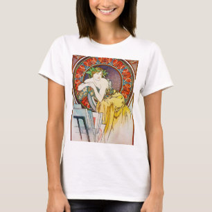 Vrouw met Poppy, Mucha T-shirt