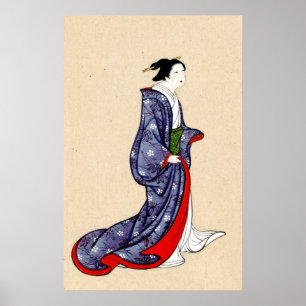 Vrouw met Robe en Kimono 1878 Poster