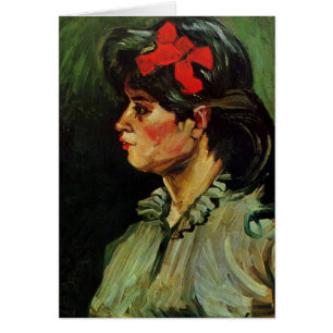 Vrouw met Rode Lint Portret door Vincent van Gogh