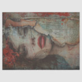 Vrouw met rode lippen Decoupage Tissuepapier (Voorkant)