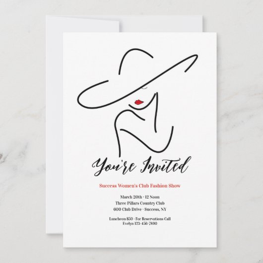 Vrouw met Rode Lips Kaart (Voorkant)