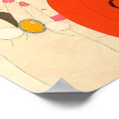 VROUW MET RODE MIRROR Deco Beauty Mode Makeup Poster (Hoek)