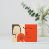 VROUW MET RODE MIRROR Deco Beauty Mode Makeup Visitekaartje (Staand voorkant)