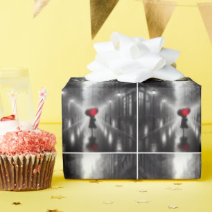 Vrouw met rode paraplu cadeaupapier