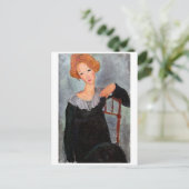 Vrouw met Rood Haar, Modigliani Briefkaart (Staand voorkant)