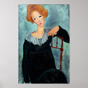 Vrouw met rood haar schilderij van Amedeo Modiglia Poster