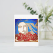 Vrouw met rozen briefkaart (Staand voorkant)