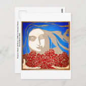 Vrouw met rozen briefkaart (Voorkant / Achterkant)