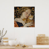   vrouw met Schattigee rode katten Poster (Keuken)