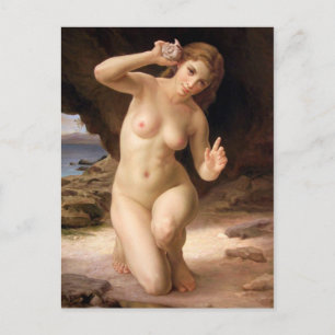 Vrouw met Shell - Bouguereau Briefkaart