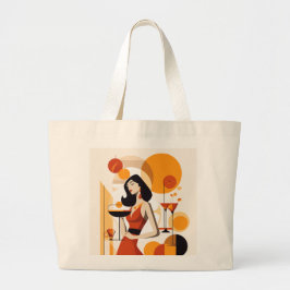  vrouw met staart grote tote bag