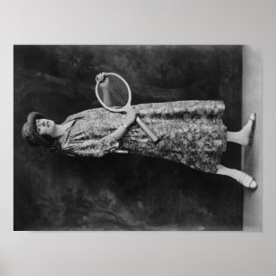 Vrouw met Tennis Racket-foto Poster