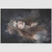 Vrouw met Tiara Waterverf 1 Decoupage Papier (Voorkant)