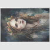 Vrouw met Tiara Waterverf 3 Decoupage Papier (Voorkant)