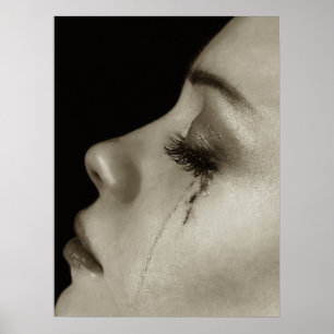 Vrouw met tranen poster