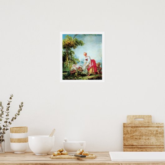 VROUW MET TWEE KINDEREN Premium Canvas Poster (Keuken)