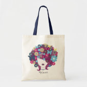 Vrouw met ventilatorhandschoenen tote bag (Voorkant)