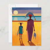 Vrouw met vis briefkaart (Voorkant / Achterkant)