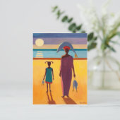 Vrouw met vis briefkaart (Staand voorkant)