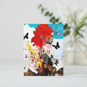 Vrouw met vlinders briefkaart (Staand voorkant)