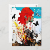 Vrouw met vlinders briefkaart (Voorkant / Achterkant)