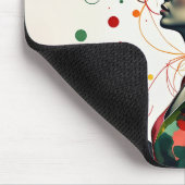 Vrouw met vlinders en bloemen muismat (Hoek)