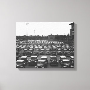 Vrouw met vuurhaard B&W Canvas Afdruk