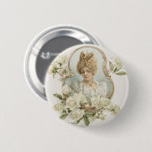 Vrouw met White Roses Button (Voorkant /achterkant)