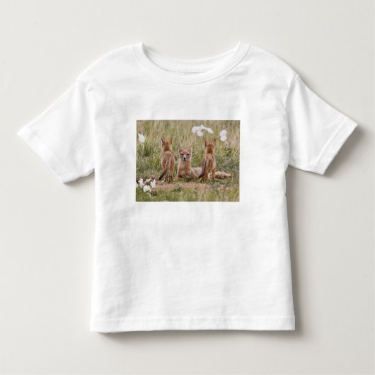 Vrouw met wift fox (Vulpes velox) met jonge Kinder Shirts (Voorkant)