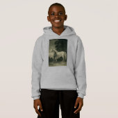 Vrouw met wit paard. (Voorkant volledig)