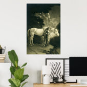 Vrouw met wit paard. poster (Thuiskantoor)