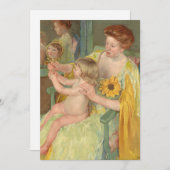 Vrouw met zonnebloem | Mary Cassatt (Voorkant / Achterkant)