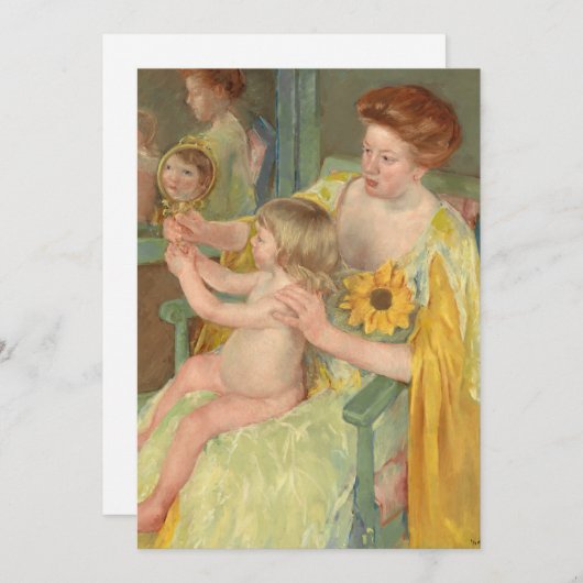 Vrouw met zonnebloem | Mary Cassatt (Voorkant / Achterkant)