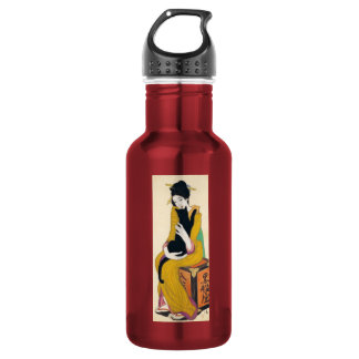 Vrouw met zwarte kat, Yumeji Takehisa Waterfles