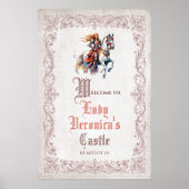 Vrouw middeleeuwse middeleeuwen welkomstbord poster (Voorkant)