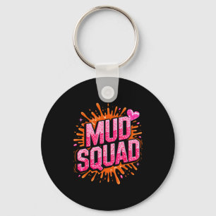 Vrouw Modderige Modder Run Squad Modderige Hardlop Sleutelhanger