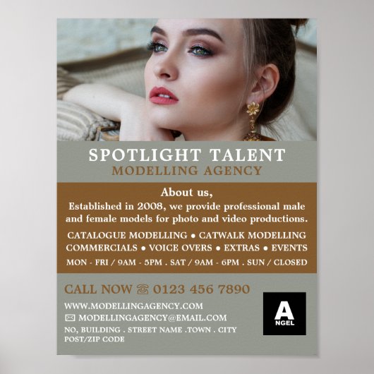 Vrouw Model, Modellenbureau, modelagent Poster (Voorkant)