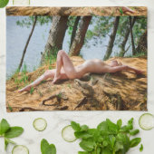 Vrouw Model Zonnebaden Thunder_Cove Theedoek (Gevouwen)