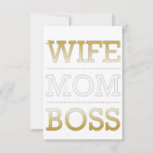 vrouw moeder baas, bedankkaart (Voorkant)