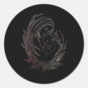 Vrouw Moeder Baby Verlosvrouw Doula Ronde Sticker