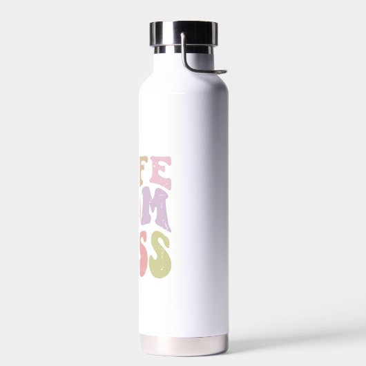Vrouw Moeder Boss Retro Script Groovy Moederdag Waterfles (Links)