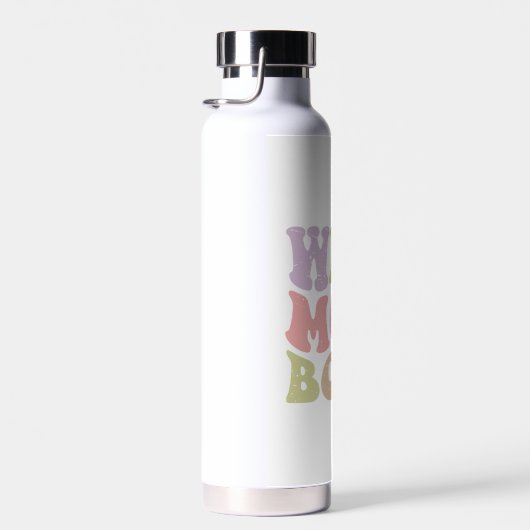 Vrouw Moeder Boss Retro Script Groovy Moederdag Waterfles (Rechts)