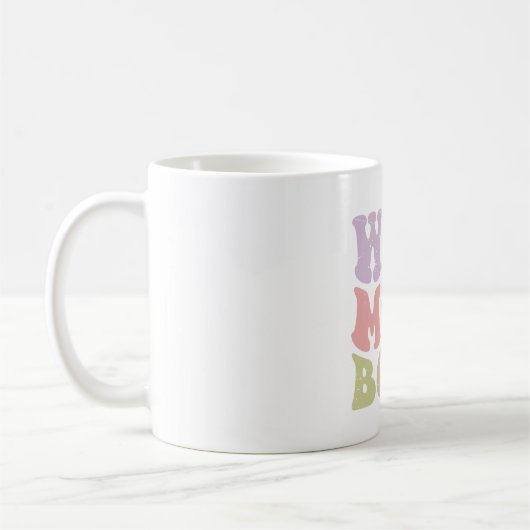 Vrouw Moeder Boss Retro Script Moederdag Koffiemok (Links)