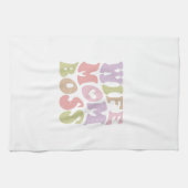 Vrouw Moeder Boss Retro Script Moederdag Theedoek (Horizontaal)