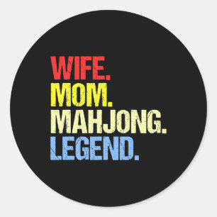 Vrouw Moeder Mahjong Legend Mahjong Speler Mahjong Ronde Sticker