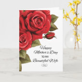 Vrouw Moederdag Liefde en Rode Rozen Kaart (Gele Bloem)