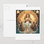 Vrouw Moon Goddess Briefkaart (Voorkant / Achterkant)